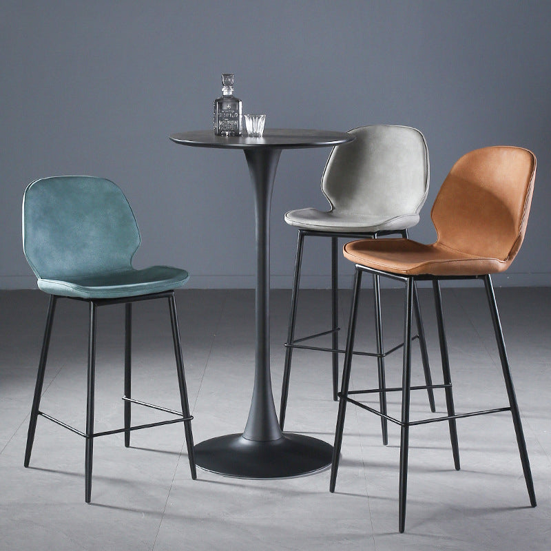 Nordic Style Leather Upholstered Barstool 4 Feet Bar Stool for Dining Room Clearhalo 'Bar Furniture' 'Bar Stools' 'bar_stools' 'furn' 'furn_bar_stools' 'furniture_bar_stools' 'Kitchen & Dining Furniture' 'kitchen&dining_furn' 'kitchen' 'kitchen_furn' Furniture' 4186835