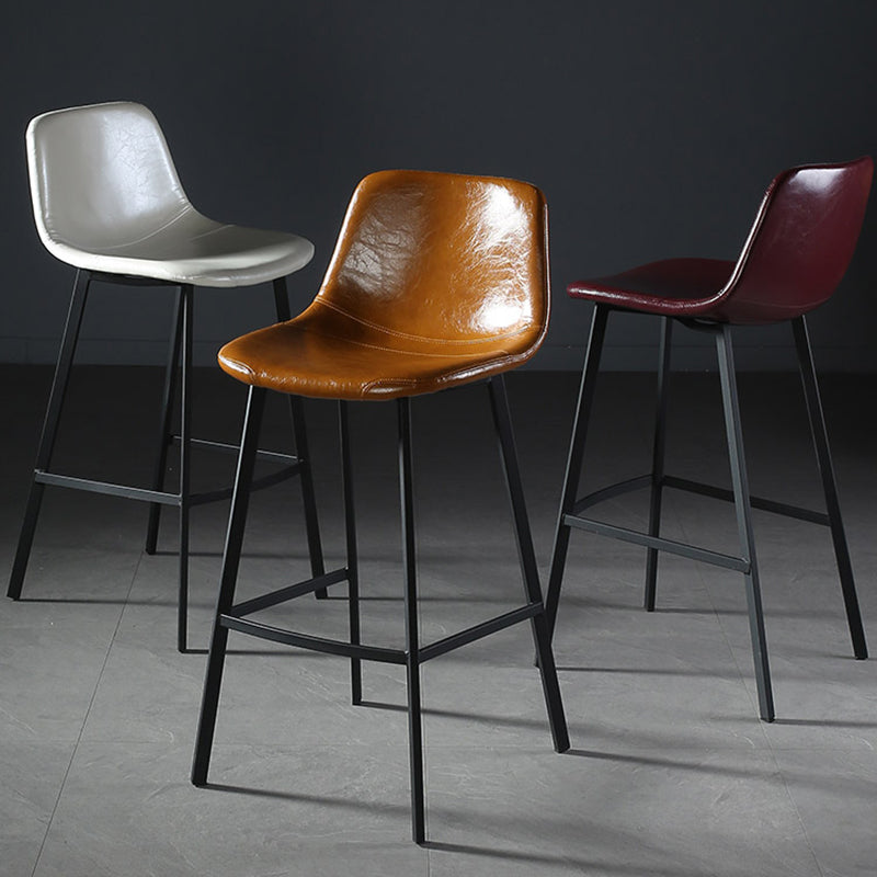 Nordic Style Leather Upholstered Barstool 4 Feet Bar Stool for Dining Room Clearhalo 'Bar Furniture' 'Bar Stools' 'bar_stools' 'furn' 'furn_bar_stools' 'furniture_bar_stools' 'Kitchen & Dining Furniture' 'kitchen&dining_furn' 'kitchen' 'kitchen_furn' Furniture' 4186837
