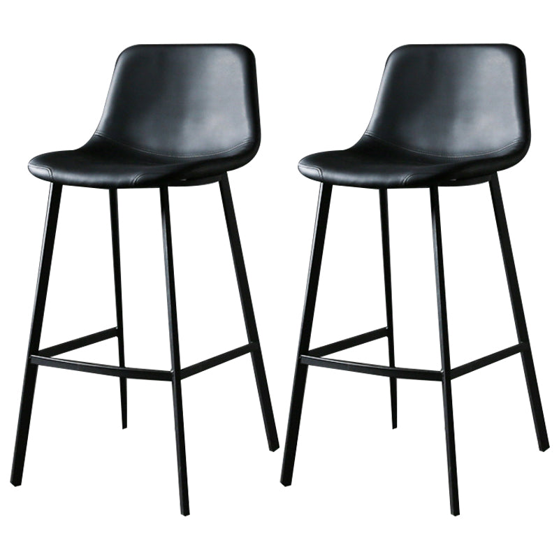 Nordic Style Leather Upholstered Barstool 4 Feet Bar Stool for Dining Room Black 2 Piece Set Clearhalo 'Bar Furniture' 'Bar Stools' 'bar_stools' 'furn' 'furn_bar_stools' 'furniture_bar_stools' 'Kitchen & Dining Furniture' 'kitchen&dining_furn' 'kitchen' 'kitchen_furn' Furniture' 4186838