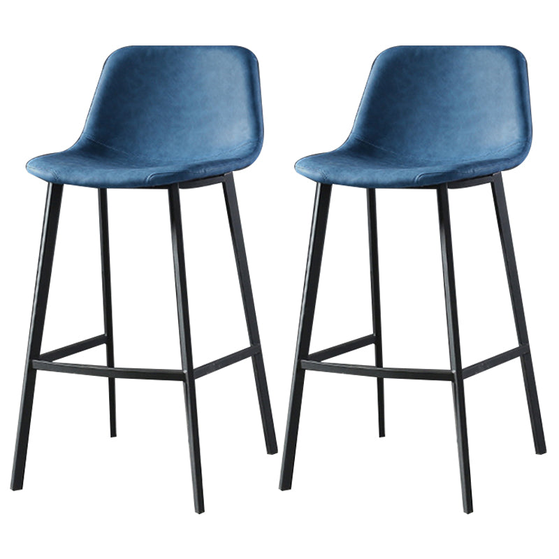 Nordic Style Leather Upholstered Barstool 4 Feet Bar Stool for Dining Room Blue 2 Piece Set Clearhalo 'Bar Furniture' 'Bar Stools' 'bar_stools' 'furn' 'furn_bar_stools' 'furniture_bar_stools' 'Kitchen & Dining Furniture' 'kitchen&dining_furn' 'kitchen' 'kitchen_furn' Furniture' 4186842