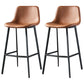 Nordic Style Leather Upholstered Barstool 4 Feet Bar Stool for Dining Room Brown 2 Piece Set Clearhalo 'Bar Furniture' 'Bar Stools' 'bar_stools' 'furn' 'furn_bar_stools' 'furniture_bar_stools' 'Kitchen & Dining Furniture' 'kitchen&dining_furn' 'kitchen' 'kitchen_furn' Furniture' 4186843