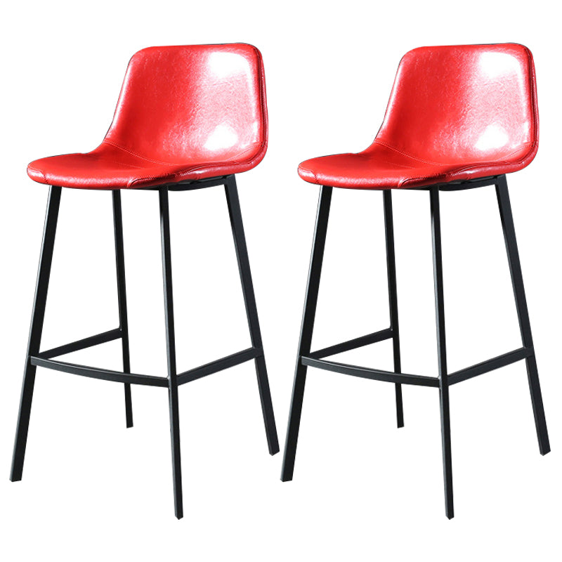 Nordic Style Leather Upholstered Barstool 4 Feet Bar Stool for Dining Room Red 2 Piece Set Clearhalo 'Bar Furniture' 'Bar Stools' 'bar_stools' 'furn' 'furn_bar_stools' 'furniture_bar_stools' 'Kitchen & Dining Furniture' 'kitchen&dining_furn' 'kitchen' 'kitchen_furn' Furniture' 4186847
