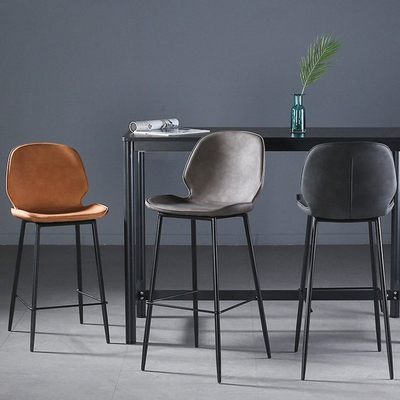 Nordic Style Leather Upholstered Barstool 4 Feet Bar Stool for Dining Room Clearhalo 'Bar Furniture' 'Bar Stools' 'bar_stools' 'furn' 'furn_bar_stools' 'furniture_bar_stools' 'Kitchen & Dining Furniture' 'kitchen&dining_furn' 'kitchen' 'kitchen_furn' Furniture' 4186851