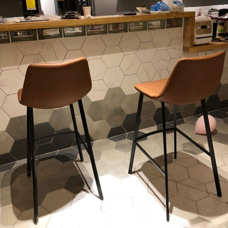 Nordic Style Leather Upholstered Barstool 4 Feet Bar Stool for Dining Room Clearhalo 'Bar Furniture' 'Bar Stools' 'bar_stools' 'furn' 'furn_bar_stools' 'furniture_bar_stools' 'Kitchen & Dining Furniture' 'kitchen&dining_furn' 'kitchen' 'kitchen_furn' Furniture' 4186852