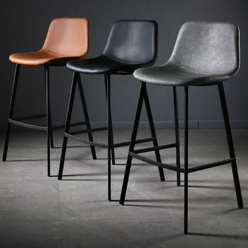 Nordic Style Leather Upholstered Barstool 4 Feet Bar Stool for Dining Room Clearhalo 'Bar Furniture' 'Bar Stools' 'bar_stools' 'furn' 'furn_bar_stools' 'furniture_bar_stools' 'Kitchen & Dining Furniture' 'kitchen&dining_furn' 'kitchen' 'kitchen_furn' Furniture' 4186857