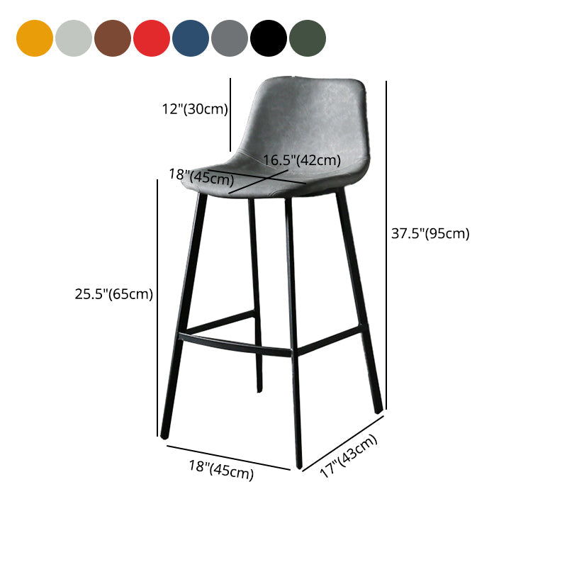 Nordic Style Leather Upholstered Barstool 4 Feet Bar Stool for Dining Room Clearhalo 'Bar Furniture' 'Bar Stools' 'bar_stools' 'furn' 'furn_bar_stools' 'furniture_bar_stools' 'Kitchen & Dining Furniture' 'kitchen&dining_furn' 'kitchen' 'kitchen_furn' Furniture' 4186858