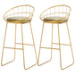 Scandinavian Counter Stools Iron Leather Low Back Indoor Bar Stools with Sled Legs Gold 2 Piece Set Clearhalo 'Bar Furniture' 'Bar Stools' 'bar_stools' 'furn' 'furn_bar_stools' 'furniture_bar_stools' 'Kitchen & Dining Furniture' 'kitchen&dining_furn' 'kitchen' 'kitchen_furn' Furniture' 4186864
