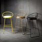 Scandinavian Counter Stools Iron Leather Low Back Indoor Bar Stools with Sled Legs Clearhalo 'Bar Furniture' 'Bar Stools' 'bar_stools' 'furn' 'furn_bar_stools' 'furniture_bar_stools' 'Kitchen & Dining Furniture' 'kitchen&dining_furn' 'kitchen' 'kitchen_furn' Furniture' 4186867