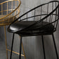 Scandinavian Counter Stools Iron Leather Low Back Indoor Bar Stools with Sled Legs Clearhalo 'Bar Furniture' 'Bar Stools' 'bar_stools' 'furn' 'furn_bar_stools' 'furniture_bar_stools' 'Kitchen & Dining Furniture' 'kitchen&dining_furn' 'kitchen' 'kitchen_furn' Furniture' 4186874
