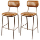 Scandinavian Gold Counter Stools Iron Leather Armless Indoor Bar Stools Brown 2 Piece Set Clearhalo 'Bar Furniture' 'Bar Stools' 'bar_stools' 'furn' 'furn_bar_stools' 'furniture_bar_stools' 'Kitchen & Dining Furniture' 'kitchen&dining_furn' 'kitchen' 'kitchen_furn' Furniture' 4186882