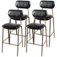 Scandinavian Gold Counter Stools Iron Leather Armless Indoor Bar Stools Black 4 Piece Set Clearhalo 'Bar Furniture' 'Bar Stools' 'bar_stools' 'furn' 'furn_bar_stools' 'furniture_bar_stools' 'Kitchen & Dining Furniture' 'kitchen&dining_furn' 'kitchen' 'kitchen_furn' Furniture' 4186883