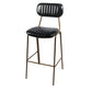 Scandinavian Gold Counter Stools Iron Leather Armless Indoor Bar Stools Black 1 Piece Clearhalo 'Bar Furniture' 'Bar Stools' 'bar_stools' 'furn' 'furn_bar_stools' 'furniture_bar_stools' 'Kitchen & Dining Furniture' 'kitchen&dining_furn' 'kitchen' 'kitchen_furn' Furniture' 4186885