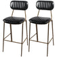 Scandinavian Gold Counter Stools Iron Leather Armless Indoor Bar Stools Black 2 Piece Set Clearhalo 'Bar Furniture' 'Bar Stools' 'bar_stools' 'furn' 'furn_bar_stools' 'furniture_bar_stools' 'Kitchen & Dining Furniture' 'kitchen&dining_furn' 'kitchen' 'kitchen_furn' Furniture' 4186887