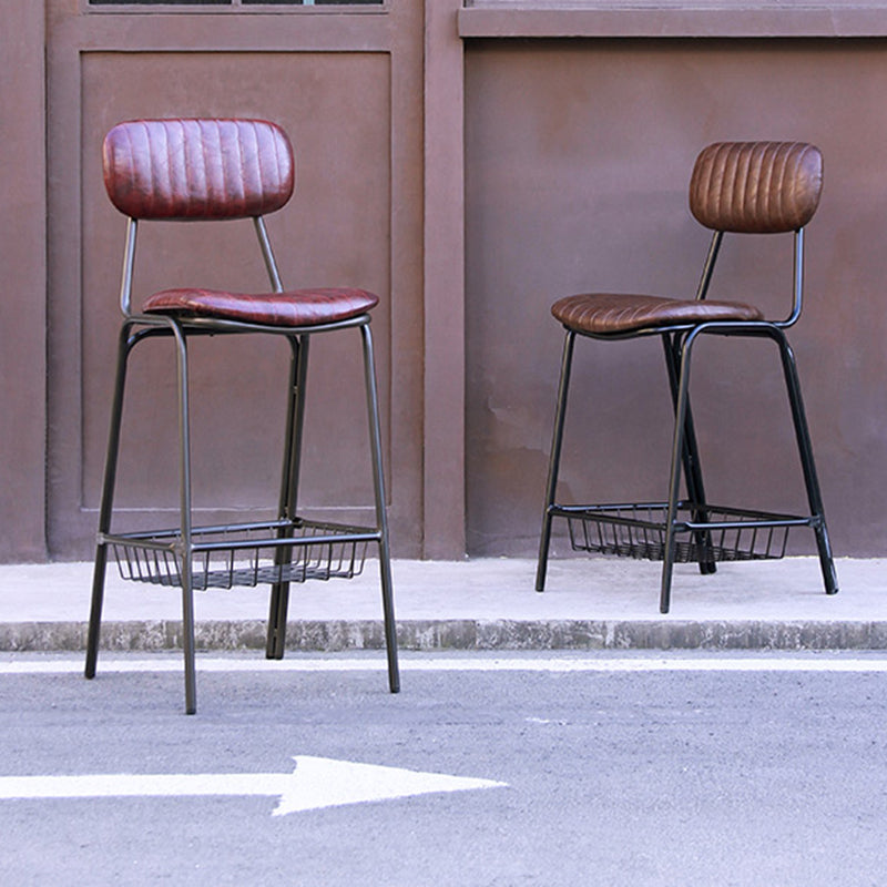 Scandinavian Gold Counter Stools Iron Leather Armless Indoor Bar Stools Clearhalo 'Bar Furniture' 'Bar Stools' 'bar_stools' 'furn' 'furn_bar_stools' 'furniture_bar_stools' 'Kitchen & Dining Furniture' 'kitchen&dining_furn' 'kitchen' 'kitchen_furn' Furniture' 4186895