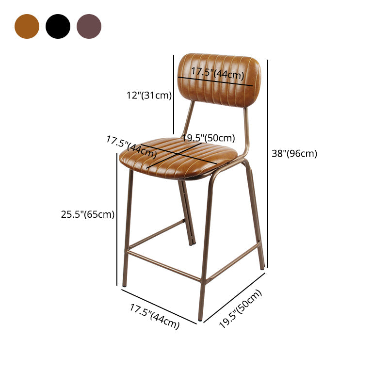Scandinavian Gold Counter Stools Iron Leather Armless Indoor Bar Stools Clearhalo 'Bar Furniture' 'Bar Stools' 'bar_stools' 'furn' 'furn_bar_stools' 'furniture_bar_stools' 'Kitchen & Dining Furniture' 'kitchen&dining_furn' 'kitchen' 'kitchen_furn' Furniture' 4186899