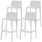 Scandinavian Plastic Stackable Counter Stools Low Back Indoor Bar Stools White 4 Piece Set Bar Stool(30"H) Clearhalo 'Bar Furniture' 'Bar Stools' 'bar_stools' 'furn' 'furn_bar_stools' 'furniture_bar_stools' 'Kitchen & Dining Furniture' 'kitchen&dining_furn' 'kitchen' 'kitchen_furn' Furniture' 4186907
