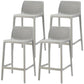 Scandinavian Plastic Stackable Counter Stools Low Back Indoor Bar Stools Grey 4 Piece Set Counter Stool(26"H) Clearhalo 'Bar Furniture' 'Bar Stools' 'bar_stools' 'furn' 'furn_bar_stools' 'furniture_bar_stools' 'Kitchen & Dining Furniture' 'kitchen&dining_furn' 'kitchen' 'kitchen_furn' Furniture' 4186913