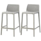 Scandinavian Plastic Stackable Counter Stools Low Back Indoor Bar Stools Grey 2 Piece Set Counter Stool(26"H) Clearhalo 'Bar Furniture' 'Bar Stools' 'bar_stools' 'furn' 'furn_bar_stools' 'furniture_bar_stools' 'Kitchen & Dining Furniture' 'kitchen&dining_furn' 'kitchen' 'kitchen_furn' Furniture' 4186918