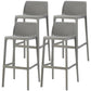 Scandinavian Plastic Stackable Counter Stools Low Back Indoor Bar Stools Grey 4 Piece Set Bar Stool(30"H) Clearhalo 'Bar Furniture' 'Bar Stools' 'bar_stools' 'furn' 'furn_bar_stools' 'furniture_bar_stools' 'Kitchen & Dining Furniture' 'kitchen&dining_furn' 'kitchen' 'kitchen_furn' Furniture' 4186920
