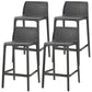 Scandinavian Plastic Stackable Counter Stools Low Back Indoor Bar Stools Black 4 Piece Set Counter Stool(26"H) Clearhalo 'Bar Furniture' 'Bar Stools' 'bar_stools' 'furn' 'furn_bar_stools' 'furniture_bar_stools' 'Kitchen & Dining Furniture' 'kitchen&dining_furn' 'kitchen' 'kitchen_furn' Furniture' 4186925