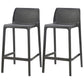 Scandinavian Plastic Stackable Counter Stools Low Back Indoor Bar Stools Black 2 Piece Set Counter Stool(26"H) Clearhalo 'Bar Furniture' 'Bar Stools' 'bar_stools' 'furn' 'furn_bar_stools' 'furniture_bar_stools' 'Kitchen & Dining Furniture' 'kitchen&dining_furn' 'kitchen' 'kitchen_furn' Furniture' 4186927