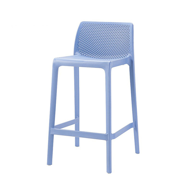 Scandinavian Plastic Stackable Counter Stools Low Back Indoor Bar Stools Blue 1 Piece Counter Stool(26"H) Clearhalo 'Bar Furniture' 'Bar Stools' 'bar_stools' 'furn' 'furn_bar_stools' 'furniture_bar_stools' 'Kitchen & Dining Furniture' 'kitchen&dining_furn' 'kitchen' 'kitchen_furn' Furniture' 4186929