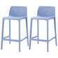 Scandinavian Plastic Stackable Counter Stools Low Back Indoor Bar Stools Blue 2 Piece Set Counter Stool(26"H) Clearhalo 'Bar Furniture' 'Bar Stools' 'bar_stools' 'furn' 'furn_bar_stools' 'furniture_bar_stools' 'Kitchen & Dining Furniture' 'kitchen&dining_furn' 'kitchen' 'kitchen_furn' Furniture' 4186930