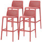 Scandinavian Plastic Stackable Counter Stools Low Back Indoor Bar Stools Red 4 Piece Set Bar Stool(30"H) Clearhalo 'Bar Furniture' 'Bar Stools' 'bar_stools' 'furn' 'furn_bar_stools' 'furniture_bar_stools' 'Kitchen & Dining Furniture' 'kitchen&dining_furn' 'kitchen' 'kitchen_furn' Furniture' 4186931