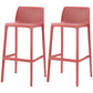 Scandinavian Plastic Stackable Counter Stools Low Back Indoor Bar Stools Red 2 Piece Set Bar Stool(30"H) Clearhalo 'Bar Furniture' 'Bar Stools' 'bar_stools' 'furn' 'furn_bar_stools' 'furniture_bar_stools' 'Kitchen & Dining Furniture' 'kitchen&dining_furn' 'kitchen' 'kitchen_furn' Furniture' 4186933