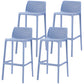 Scandinavian Plastic Stackable Counter Stools Low Back Indoor Bar Stools Blue 4 Piece Set Bar Stool(30"H) Clearhalo 'Bar Furniture' 'Bar Stools' 'bar_stools' 'furn' 'furn_bar_stools' 'furniture_bar_stools' 'Kitchen & Dining Furniture' 'kitchen&dining_furn' 'kitchen' 'kitchen_furn' Furniture' 4186934