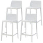 Scandinavian Plastic Stackable Counter Stools Low Back Indoor Bar Stools White 4 Piece Set Counter Stool(26"H) Clearhalo 'Bar Furniture' 'Bar Stools' 'bar_stools' 'furn' 'furn_bar_stools' 'furniture_bar_stools' 'Kitchen & Dining Furniture' 'kitchen&dining_furn' 'kitchen' 'kitchen_furn' Furniture' 4186937
