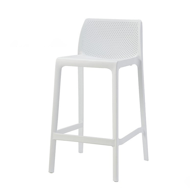 Scandinavian Plastic Stackable Counter Stools Low Back Indoor Bar Stools White 1 Piece Counter Stool(26"H) Clearhalo 'Bar Furniture' 'Bar Stools' 'bar_stools' 'furn' 'furn_bar_stools' 'furniture_bar_stools' 'Kitchen & Dining Furniture' 'kitchen&dining_furn' 'kitchen' 'kitchen_furn' Furniture' 4186938