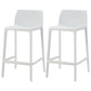 Scandinavian Plastic Stackable Counter Stools Low Back Indoor Bar Stools White 2 Piece Set Counter Stool(26"H) Clearhalo 'Bar Furniture' 'Bar Stools' 'bar_stools' 'furn' 'furn_bar_stools' 'furniture_bar_stools' 'Kitchen & Dining Furniture' 'kitchen&dining_furn' 'kitchen' 'kitchen_furn' Furniture' 4186939