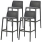 Scandinavian Plastic Stackable Counter Stools Low Back Indoor Bar Stools Black 4 Piece Set Bar Stool(30"H) Clearhalo 'Bar Furniture' 'Bar Stools' 'bar_stools' 'furn' 'furn_bar_stools' 'furniture_bar_stools' 'Kitchen & Dining Furniture' 'kitchen&dining_furn' 'kitchen' 'kitchen_furn' Furniture' 4186940