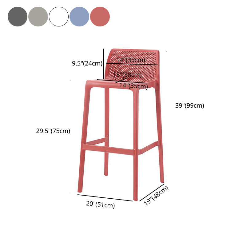 Scandinavian Plastic Stackable Counter Stools Low Back Indoor Bar Stools Clearhalo 'Bar Furniture' 'Bar Stools' 'bar_stools' 'furn' 'furn_bar_stools' 'furniture_bar_stools' 'Kitchen & Dining Furniture' 'kitchen&dining_furn' 'kitchen' 'kitchen_furn' Furniture' 4186944