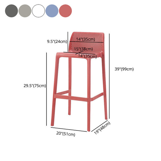 Scandinavian Plastic Stackable Counter Stools Low Back Indoor Bar Stools Clearhalo 'Bar Furniture' 'Bar Stools' 'bar_stools' 'furn' 'furn_bar_stools' 'furniture_bar_stools' 'Kitchen & Dining Furniture' 'kitchen&dining_furn' 'kitchen' 'kitchen_furn' Furniture' 4186944