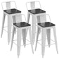 Industrial White Counter Stools Iron Wooden Bar Bristol Stools with Square Seat 4 Piece Set Clearhalo 'Bar Furniture' 'Bar Stools' 'bar_stools' 'furn' 'furn_bar_stools' 'furniture_bar_stools' 'Kitchen & Dining Furniture' 'kitchen&dining_furn' 'kitchen' 'kitchen_furn' Furniture' 4186946