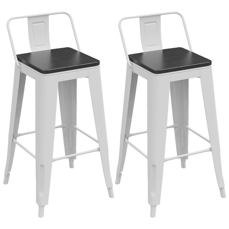 Industrial White Counter Stools Iron Wooden Bar Bristol Stools with Square Seat 2 Piece Set Clearhalo 'Bar Furniture' 'Bar Stools' 'bar_stools' 'furn' 'furn_bar_stools' 'furniture_bar_stools' 'Kitchen & Dining Furniture' 'kitchen&dining_furn' 'kitchen' 'kitchen_furn' Furniture' 4186949