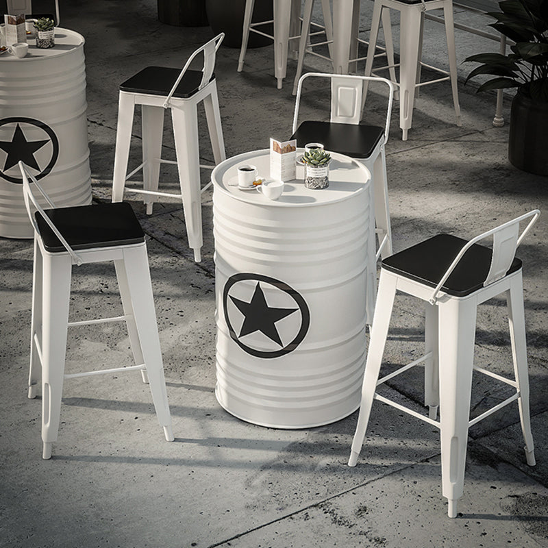 Industrial White Counter Stools Iron Wooden Bar Bristol Stools with Square Seat Clearhalo 'Bar Furniture' 'Bar Stools' 'bar_stools' 'furn' 'furn_bar_stools' 'furniture_bar_stools' 'Kitchen & Dining Furniture' 'kitchen&dining_furn' 'kitchen' 'kitchen_furn' Furniture' 4186950