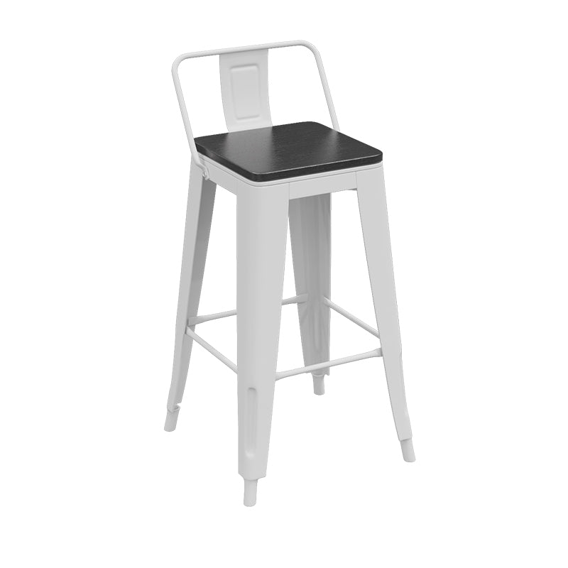 Industrial White Counter Stools Iron Wooden Bar Bristol Stools with Square Seat Clearhalo 'Bar Furniture' 'Bar Stools' 'bar_stools' 'furn' 'furn_bar_stools' 'furniture_bar_stools' 'Kitchen & Dining Furniture' 'kitchen&dining_furn' 'kitchen' 'kitchen_furn' Furniture' 4186952