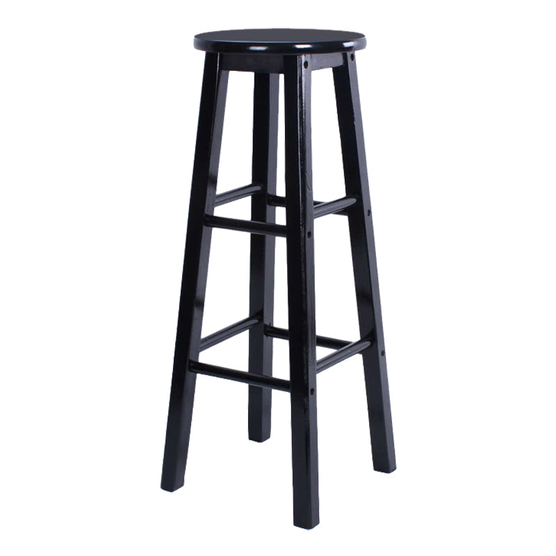 Modern Armless Counter Stool Wood Household Bar Stool with Pedal Black 1 Piece Bar Stool(31"H) Clearhalo 'Bar Furniture' 'Bar Stools' 'bar_stools' 'furn' 'furn_bar_stools' 'furniture_bar_stools' 'Kitchen & Dining Furniture' 'kitchen&dining_furn' 'kitchen' 'kitchen_furn' Furniture' 4186961
