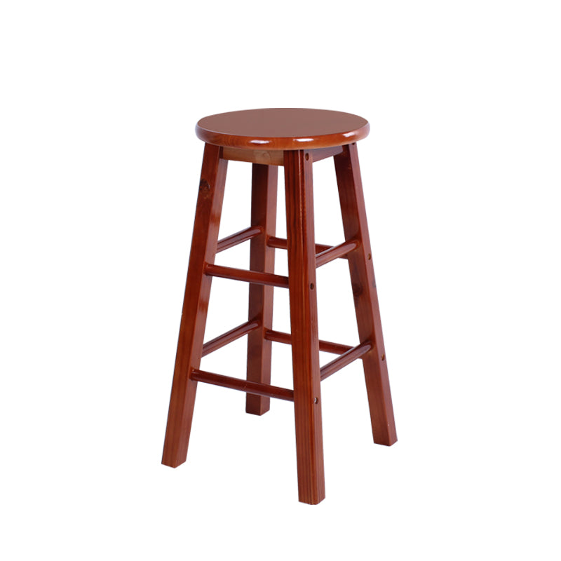 Modern Armless Counter Stool Wood Household Bar Stool with Pedal Walnut 1 Piece Short Stool(20"H) Clearhalo 'Bar Furniture' 'Bar Stools' 'bar_stools' 'furn' 'furn_bar_stools' 'furniture_bar_stools' 'Kitchen & Dining Furniture' 'kitchen&dining_furn' 'kitchen' 'kitchen_furn' Furniture' 4186969