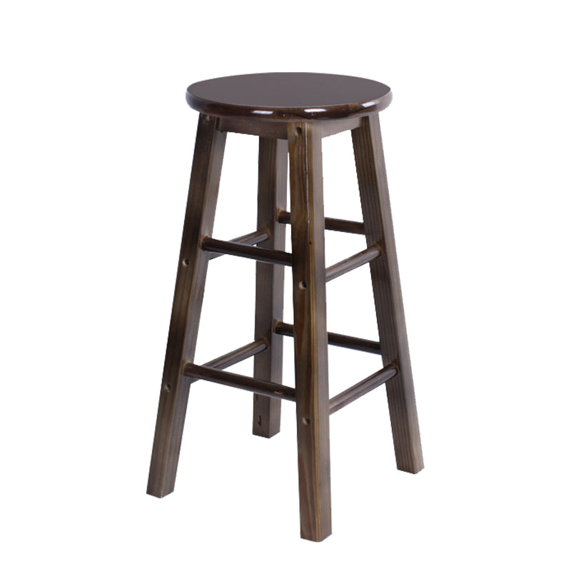 Modern Armless Counter Stool Wood Household Bar Stool with Pedal Brown 1 Piece Clearhalo 'Bar Furniture' 'Bar Stools' 'bar_stools' 'furn' 'furn_bar_stools' 'furniture_bar_stools' 'Kitchen & Dining Furniture' 'kitchen&dining_furn' 'kitchen' 'kitchen_furn' Furniture' 4186972