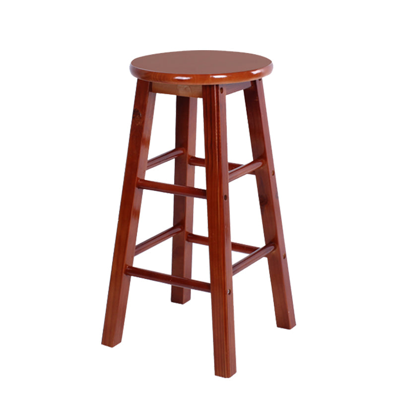 Modern Armless Counter Stool Wood Household Bar Stool with Pedal Walnut 1 Piece Clearhalo 'Bar Furniture' 'Bar Stools' 'bar_stools' 'furn' 'furn_bar_stools' 'furniture_bar_stools' 'Kitchen & Dining Furniture' 'kitchen&dining_furn' 'kitchen' 'kitchen_furn' Furniture' 4186973