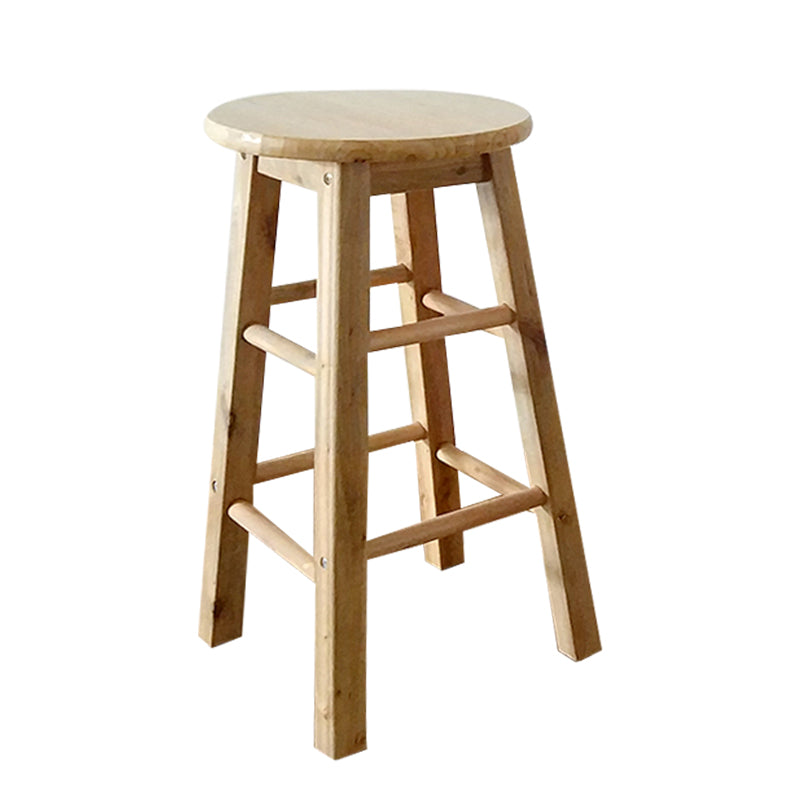 Modern Armless Counter Stool Wood Household Bar Stool with Pedal Natural 1 Piece Clearhalo 'Bar Furniture' 'Bar Stools' 'bar_stools' 'furn' 'furn_bar_stools' 'furniture_bar_stools' 'Kitchen & Dining Furniture' 'kitchen&dining_furn' 'kitchen' 'kitchen_furn' Furniture' 4186977
