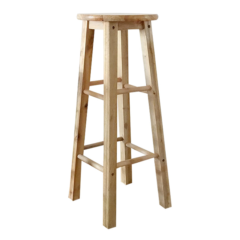 Modern Armless Counter Stool Wood Household Bar Stool with Pedal Natural 1 Piece Bar Stool(31"H) Clearhalo 'Bar Furniture' 'Bar Stools' 'bar_stools' 'furn' 'furn_bar_stools' 'furniture_bar_stools' 'Kitchen & Dining Furniture' 'kitchen&dining_furn' 'kitchen' 'kitchen_furn' Furniture' 4186978