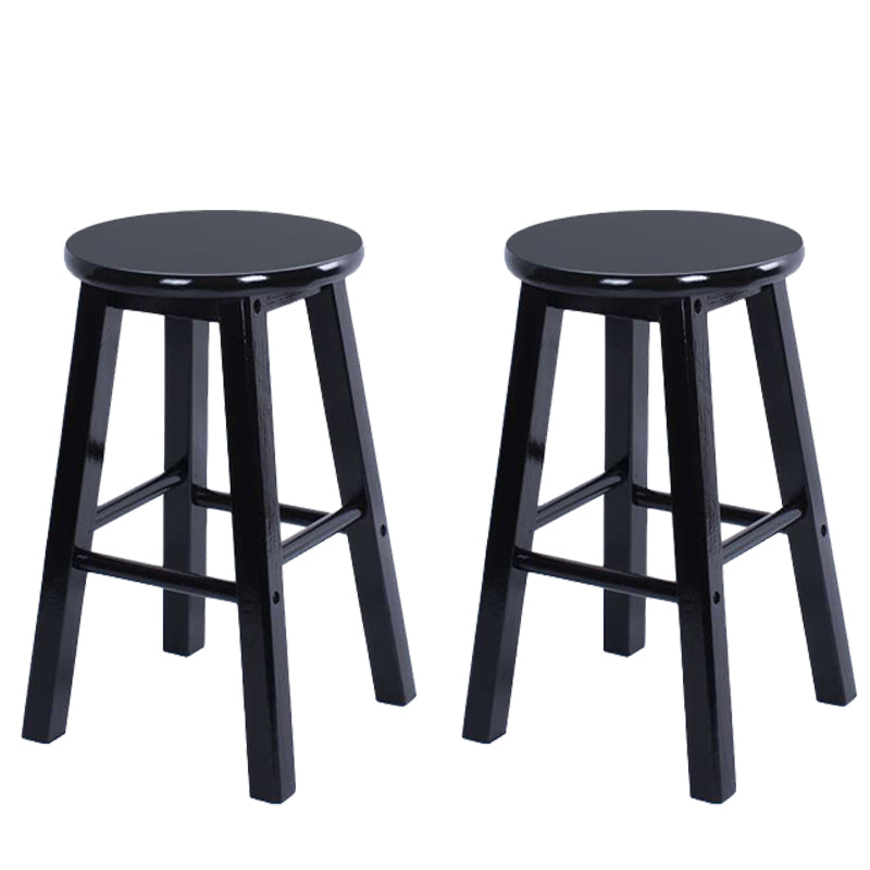 Modern Armless Counter Stool Wood Household Bar Stool with Pedal Black 2 Piece Set Clearhalo 'Bar Furniture' 'Bar Stools' 'bar_stools' 'furn' 'furn_bar_stools' 'furniture_bar_stools' 'Kitchen & Dining Furniture' 'kitchen&dining_furn' 'kitchen' 'kitchen_furn' Furniture' 4186979