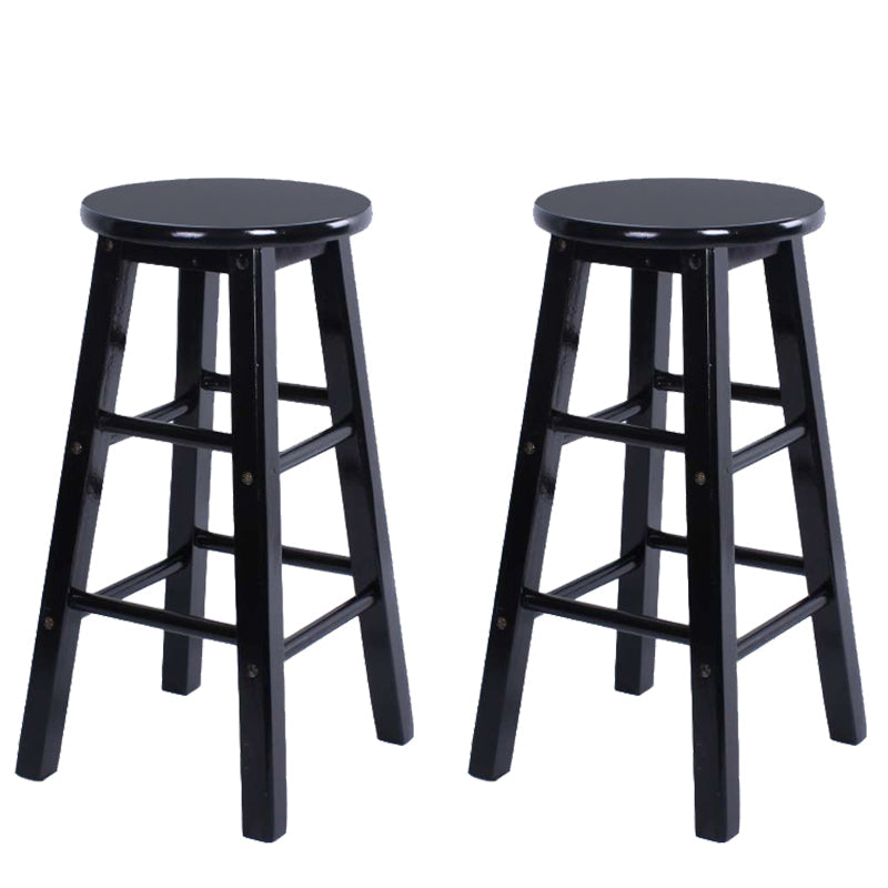 Modern Armless Counter Stool Wood Household Bar Stool with Pedal Black 2 Piece Set Clearhalo 'Bar Furniture' 'Bar Stools' 'bar_stools' 'furn' 'furn_bar_stools' 'furniture_bar_stools' 'Kitchen & Dining Furniture' 'kitchen&dining_furn' 'kitchen' 'kitchen_furn' Furniture' 4186980