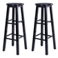 Modern Armless Counter Stool Wood Household Bar Stool with Pedal Black 2 Piece Set Bar Stool(31"H) Clearhalo 'Bar Furniture' 'Bar Stools' 'bar_stools' 'furn' 'furn_bar_stools' 'furniture_bar_stools' 'Kitchen & Dining Furniture' 'kitchen&dining_furn' 'kitchen' 'kitchen_furn' Furniture' 4186981