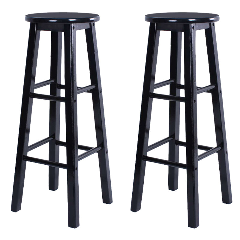 Modern Armless Counter Stool Wood Household Bar Stool with Pedal Black 2 Piece Set Bar Stool(31"H) Clearhalo 'Bar Furniture' 'Bar Stools' 'bar_stools' 'furn' 'furn_bar_stools' 'furniture_bar_stools' 'Kitchen & Dining Furniture' 'kitchen&dining_furn' 'kitchen' 'kitchen_furn' Furniture' 4186981